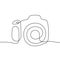 Camera continuous line vector illustration