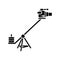 Camera crane black glyph icon