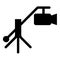 Camera crane video movie dv camcorder television icon black color vector illustration image flat style