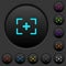 Camera crosshairs dark push buttons with color icons