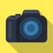 Camera detective. Camera, for shooting the scene, and to commit murder.Detective single icon in flat style vector symbol