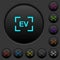 Camera exposure value setting dark push buttons with color icons