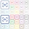 Camera exposure value setting outlined flat color icons