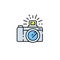 Camera flash line icon