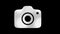 Camera flat icon spinning. Alpha channel.