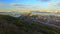 Camera Fly Over the Kiev City. Roofs of Houses, Streets, Dnipro river, Bridges.