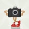 Camera with funny shoes