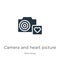 Camera and heart picture icon vector. Trendy flat camera and heart picture icon from technology collection isolated on white