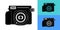 The camera icon in black on a white background with a substrate made in the vector more in the description