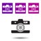 Camera icon . Simple glyphvector of Travel purple set for UI and UX, website or mobile application