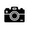 Camera icon in solid style about multimedia for any projects