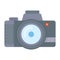 Camera icon for taking photoes and video in modern outline style. Attribute of tourists, artists. Capture moments