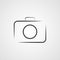 Camera icon vector illustration. Isolated pohotocamera symbol. Photo camera line concept. Photo gadget graphic design. Camera pict