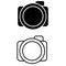 Camera icon vector set. photo illustration sign collection. photography symbol.