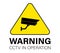 The camera icon in yellow triangle. Sign Warning - CCTV is operation. Recorded by camera. Security, video surveillance.