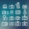 Camera icons of abstract blur backgrounds