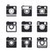 Camera icons. Hipster photo camera pictogram