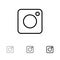 Camera, Instagram, Photo, Social Bold and thin black line icon set