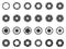 Camera lens diaphragm. Photo lenses aperture, cameras shutter silhouette icon and shutter apertures pictogram vector