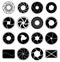 Camera lens shutter icons set