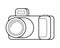 Camera line art, simple gadget icon