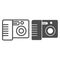 Camera line and glyph icon. Photo camera vector illustration isolated on white. Photography outline style design