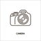 Camera line icon. Great for the design of photo service. Can be used for website or profile design. For example, to