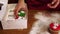 Camera movement at amazing Christmas cupcakes lies on the table.