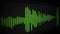 Camera pans over modern cool sleek audio spectrum or waveform of a song - Green Version