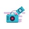 camera photographic digital with bills dollars