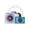 camera photographic digital with bills dollars