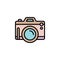 Camera Photography color icon thin line, linear, outline. pocket digital camera Simple sign, fotocamera logo