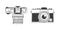 Camera picture. Two camera images in different planes. Hand-drawn image. Vector illustration