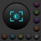 Camera saturation setting dark push buttons with color icons