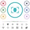 Camera selfie mode flat color icons in circle shape outlines