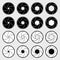 Camera Shutter Apertures - Black And White Vector Illustrations Set - Isolated On Transparent Background