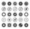 Camera Shutter and Lenses Icons Isolated on White
