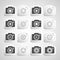 Camera shutter sticker icon set, vector eps10