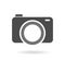 Camera symbol. Isolated infographic gray sign. Icon illustration for web design, photography, article, news, vector.