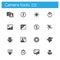 Camera tools flat gray icons set of 16