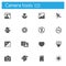 Camera tools, foto flat gray icons set of 16