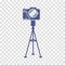 The camera on the tripod icon vector