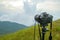 Camera on tripod Photographers take photo at Doi Mon Jong, a popular mountain near Chiang Mai