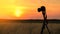 Camera tripod sunset