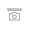 camera, underwater, diving line icon on white background