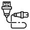 Camera usb cable icon, outline style