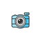 Camera vector illustration. good for camera icon, photography, or videography industry. simple flat with blue color style