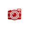 Camera vector illustration. good for camera icon, photography, or videography industry. simple gradient with red color style