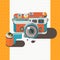 Camera vintage Photography Abstract background