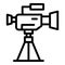 Cameraman camera icon, outline style